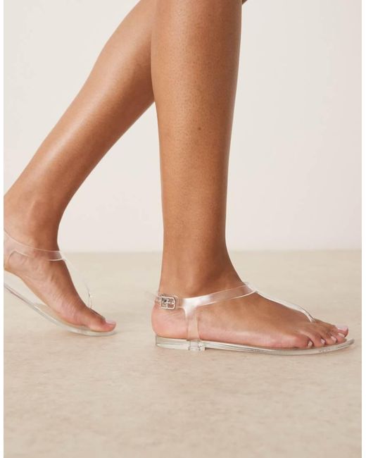 ASOS Natural Float Jelly Toe Post Sandal