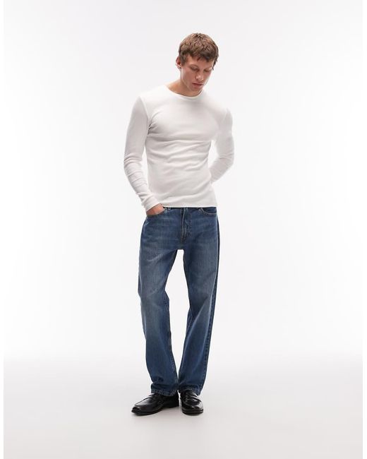 ASOS White Essentials Muscle Fit Long Sleeve T-shirt for men