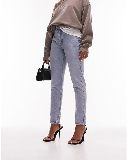 Topshop Hourglass Blue Original Mom High Rise Jean