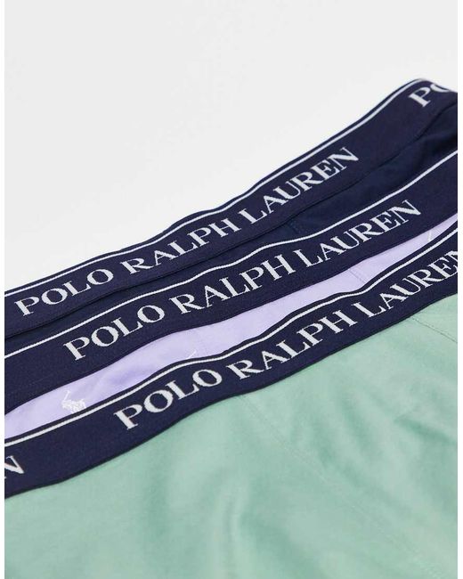 Polo Ralph Lauren Blue 3 Pack Logo Waistband Trunks for men