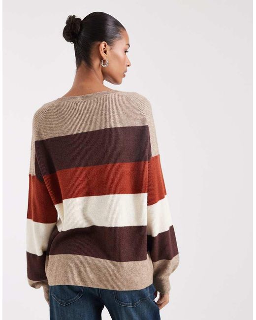 ONLY Red Drop Shoulder Knit Sweater