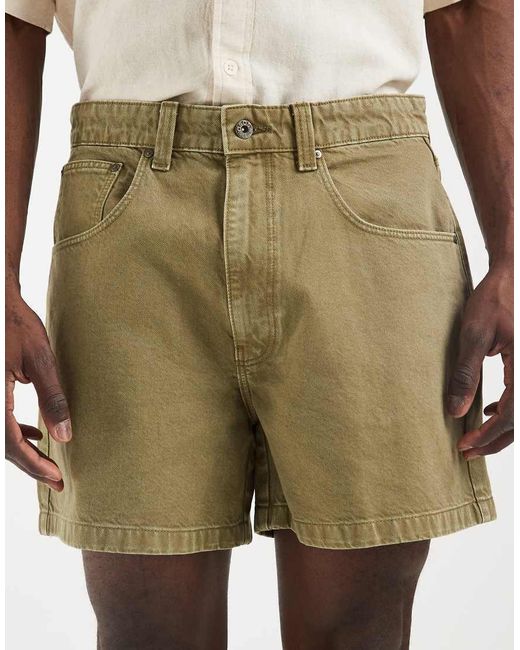 ASOS Natural Shorter Length Denim Jorts for men