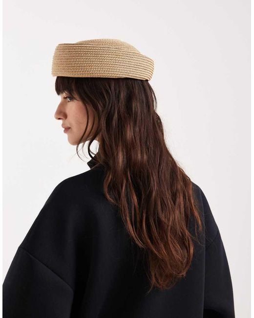 ASOS Black Straw Pillbox Hat