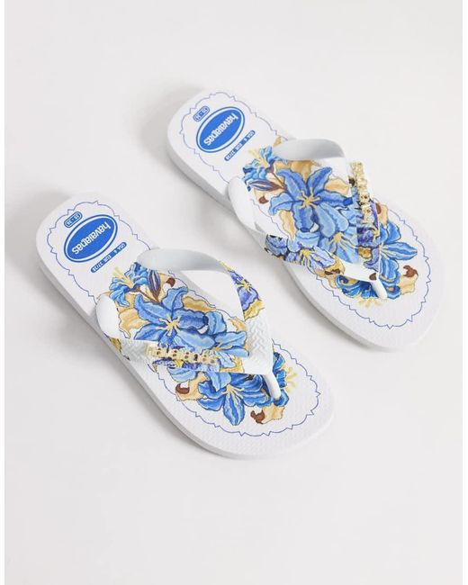Havaianas Blue Tropical Flip Flops