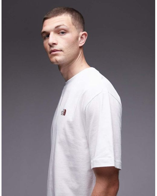 Camiseta Blanca Extragrande Con Estampado Trasero Straight Lining De The North Face de hombre de color Gray