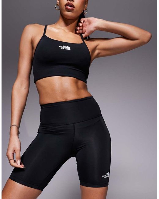 Leggings Cortos De 8" Negros Con Logo Flex De Training The North Face de color Blue