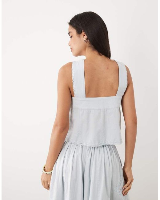 ASOS White Cami Top With Crochet Cutwork