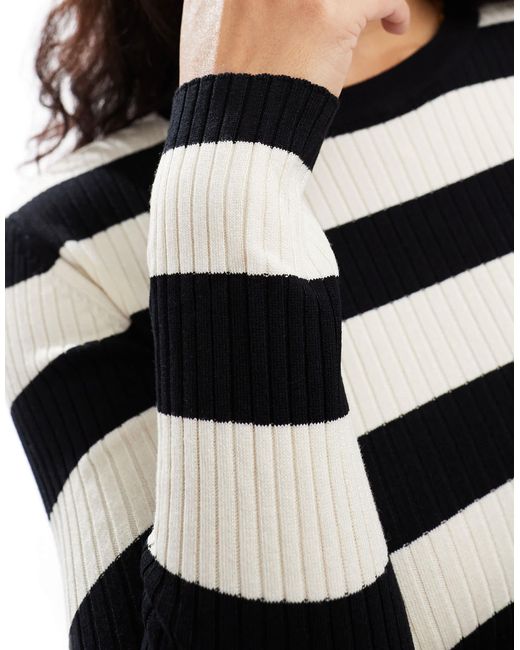 Jdy White – gestreifter pullover