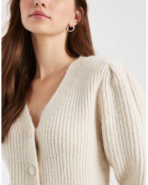 ASOS White Knitted Half Sleeve Cardigan