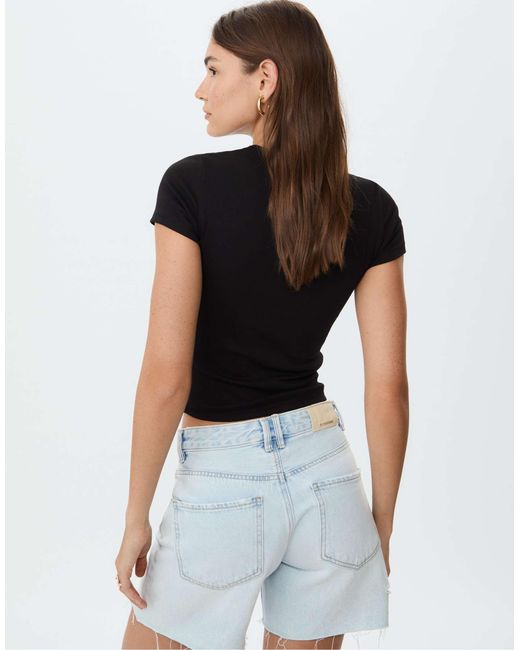 Stradivarius Black – basic-t-shirt