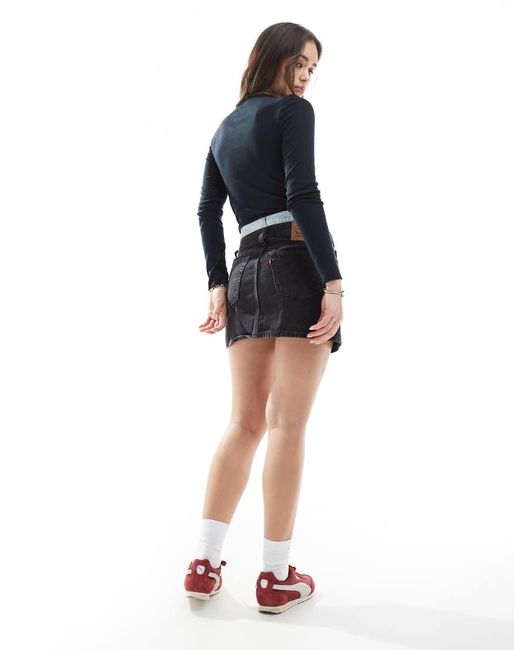 Falda Vaquera Con Lavado Y Capa Superior Icon De Levi's de color Blue