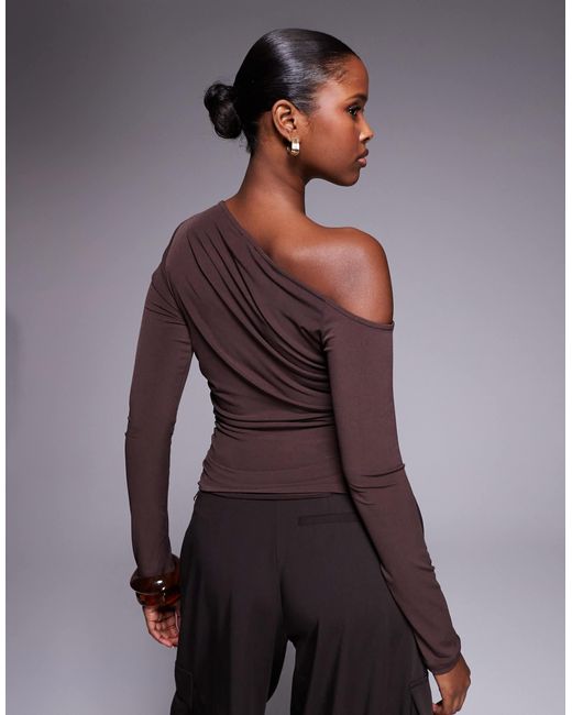 ASOS Purple – asymmetrisches, figurbetontes, langärmliges oberteil