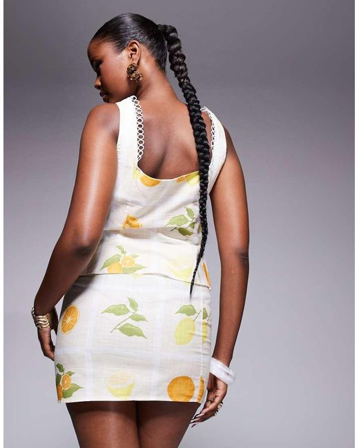 Missy Empire White Linen Look Mini Skirt Co-ord