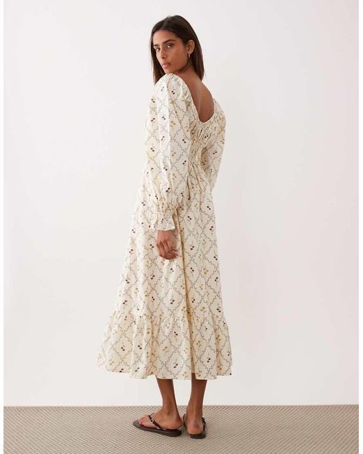 Miss Selfridge Natural Milkmaid Maxi Dress