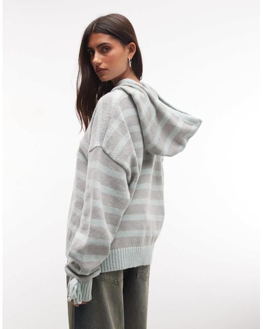 Daisy Street Gray Button Down Hooded Sweater
