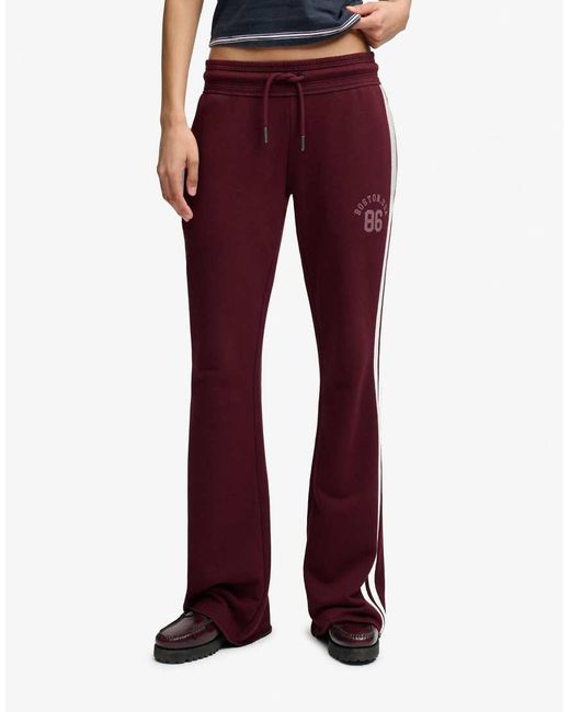 Superdry Red Athletic Essentials Stripe Flare Joggers