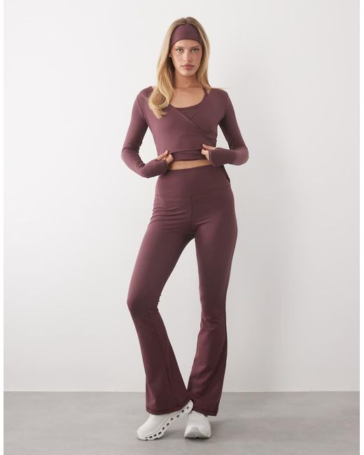 4505 Purple Ballet Wrap Long Sleeve Top