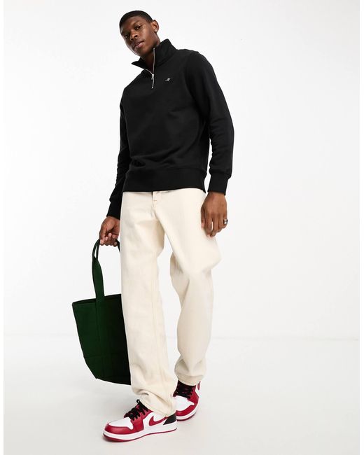 Sweat à logo écusson et demi-fermeture éclair Gant pour homme en coloris Black