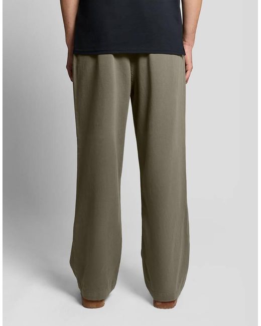 Lyle & Scott Green Trousers Enzyme Wash Pleated Trouser for men