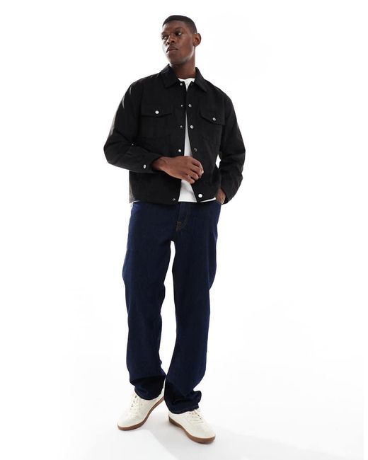 Only & Sons Blue Faux Suede Trucker Jacket for men