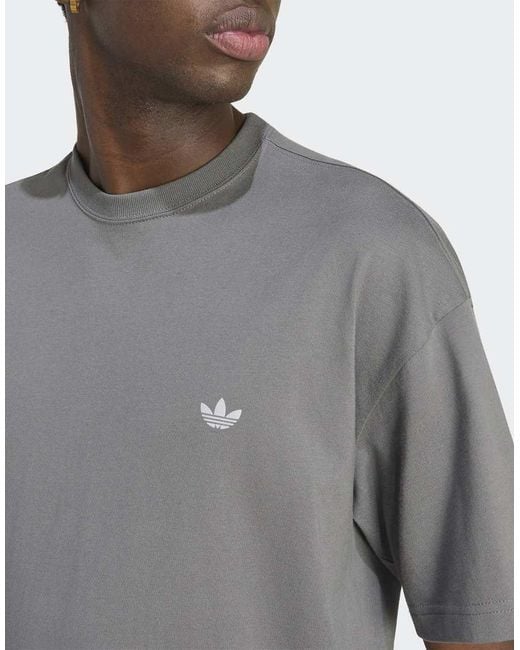 Adidas Originals Gray Trefoil Essentials Spacer Loose Tee for men