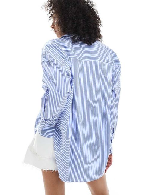 JJXX Blue Jamie Oversized Poplin Shirt