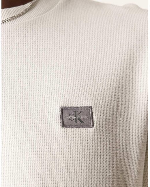 Top A Maniche Lunghe di Calvin Klein in White da Uomo