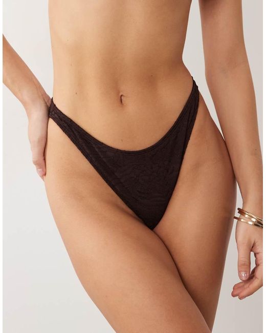 ASOS Brown Cassi Ibiza High Leg Cheeky Bikini Bottom