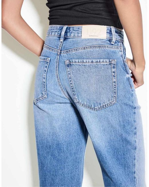 Stradivarius Blue D92 Straight Wide-leg Jeans