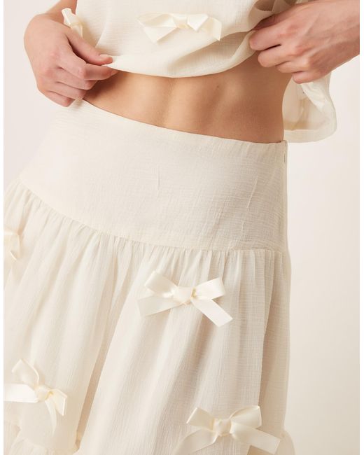 Sister Jane Natural X Asos Bow Midi Skirt