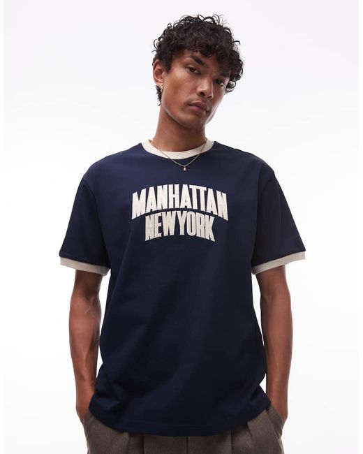 Tommy Hilfiger Blue Manhattan Ringer T-Shirt for men