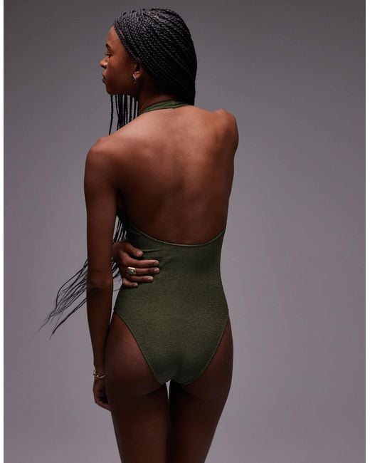 Maillot 1 pièce effet froissé à dos nu - foncé ARKET en coloris Black