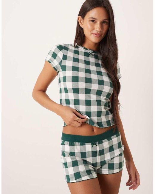 Camiseta De Pijama A Con Diseño Encogido Mix & Match De ASOS de color Green