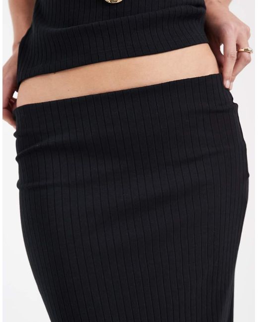 Vero Moda White Flat Rib Jersey Midi Skirt