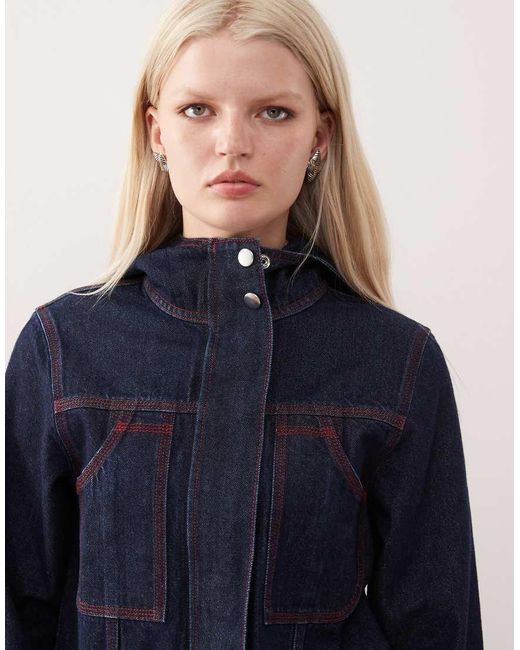 Collusion Blue Denim 00s Hooded Jacket