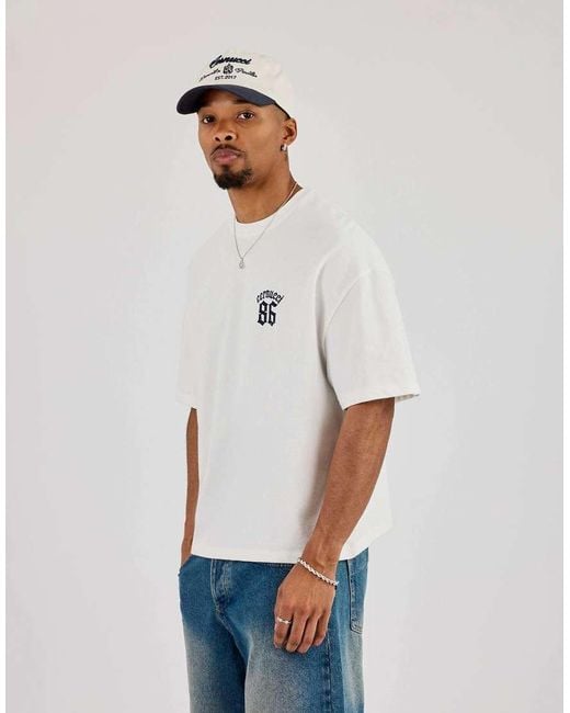 CERNUCCI White 86 Back Print Boxy T-Shirt for men