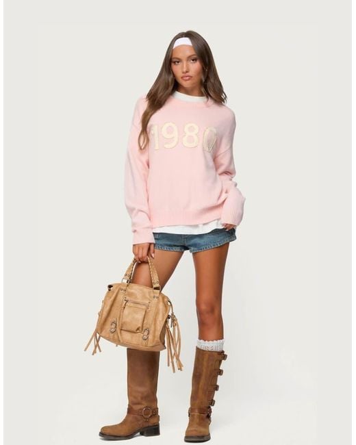 Edikted Pink 1980 Oversized Sweater