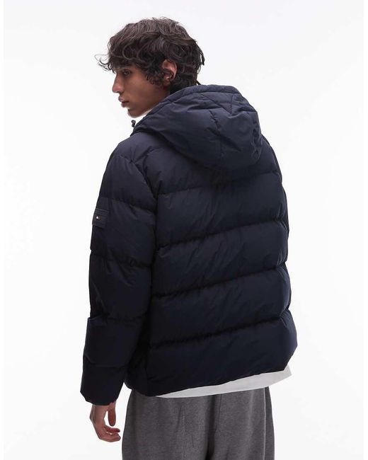 Tommy Hilfiger Blue Down Hooded Puffer Jacket for men