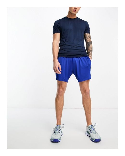 Threadbare Blue Fitness Mid Length Training Shorts for men