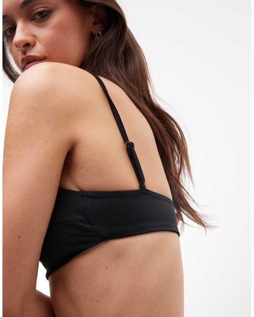 Weekday Black Mix And Match Square Neck Bikini Top