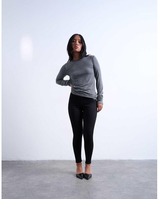 Topshop Unique Gray Joni High Rise Skinny Jean
