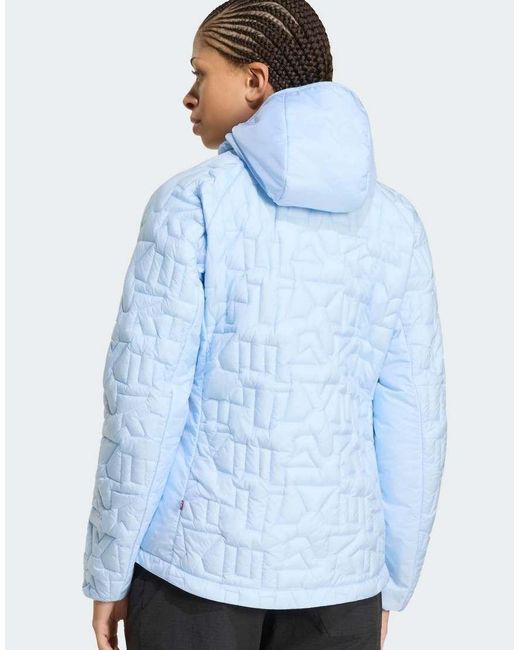 Adidas Originals White Terrex Xperior Primaloft Loose Fill Insulated Hooded Jacket