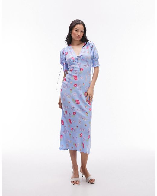 Topshop blue midi dress new arrivals