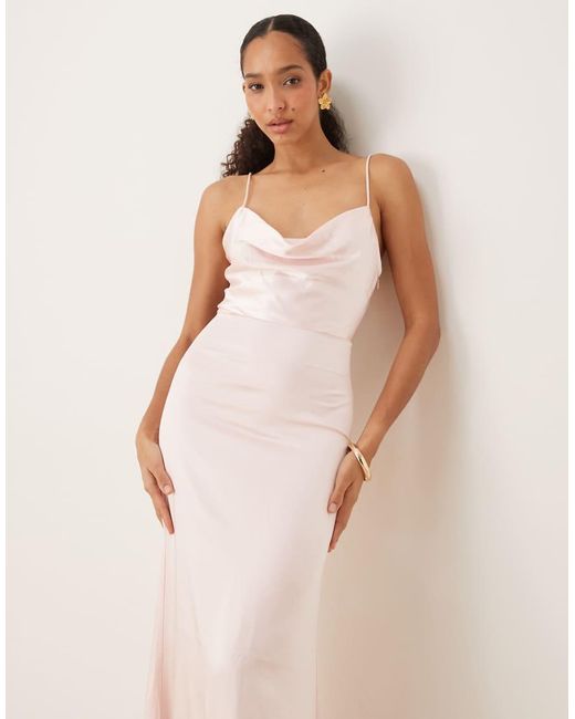 True Decadence Natural Cowl Neck Maxi Dress