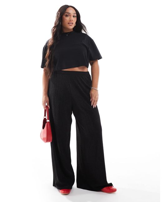 Yours Blue Stripe Wide Leg Pants