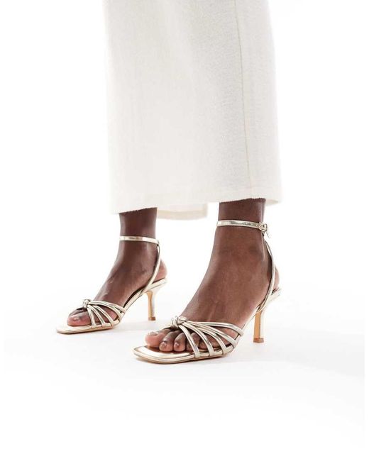 New Look White Knot Detail Heeled Sandal