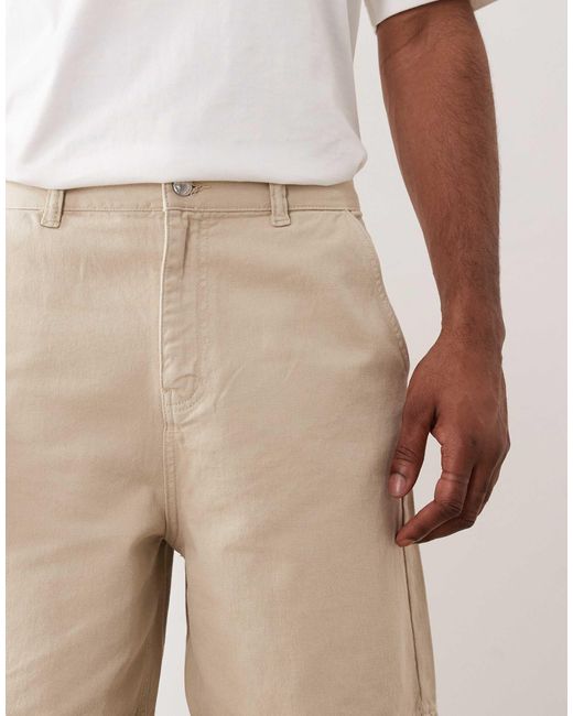ASOS Natural Mid Length Jort for men