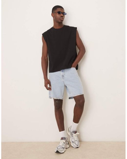 ASOS Ruimvallend Hemd Van Zware 240Gsm Stof in het Black voor heren