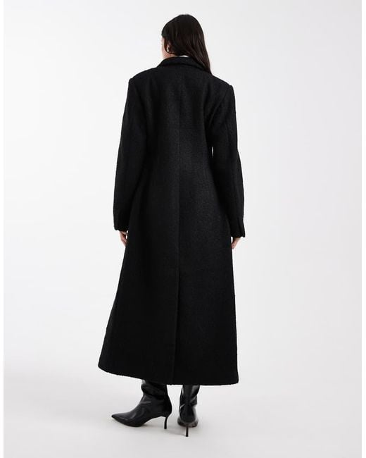 ASOS Black Asos Design Tall Sculpted Bouclé High Neck Formal Coat