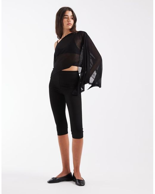 ASOS Black Fine Knit Sheer Poncho